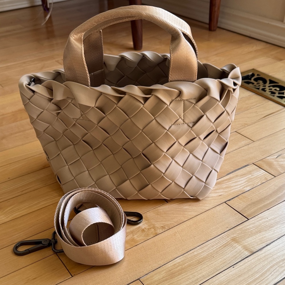 naghedi Tan Woven Tote Bag
